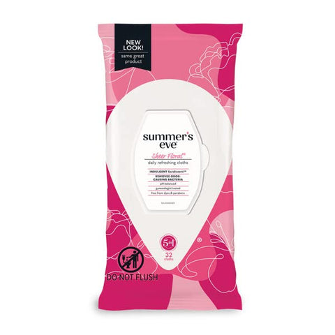 Summer's Eve Feminine Cleansing Cloths, Sensitive Skin, Sheer Floral 32 ea (Pack of 3)
