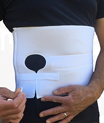 Alpha Medical Stoma Support Ostomy Hernia Belt for Colostomy Bag Abdominal Binder with Stoma Opening. L0625 (Large Length ; 8 Hi