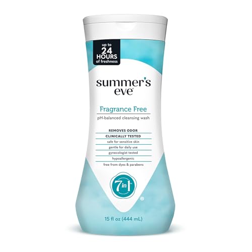 Summer's Eve Fragrance Free Gentle Daily All Over Feminine Body Wash, Removes Odor, Feminine Wash pH Balanced, 15 fl oz