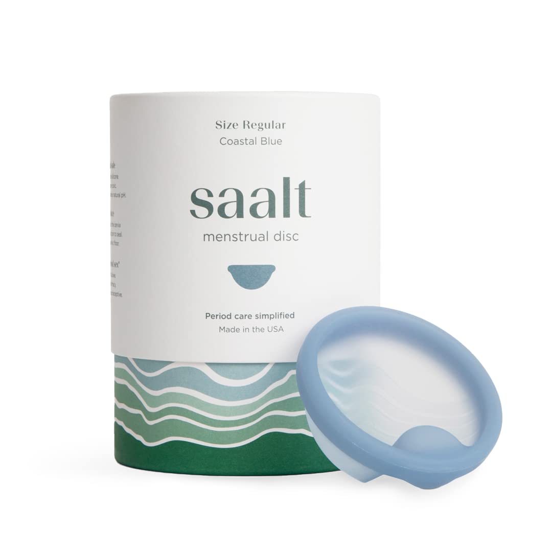 Saalt Menstrual Disc - Soft, Flexible, Reusable Medical-Grade Silicone - Wear 12 Hours - Removal Notch - Two Sizes - Menstrual C