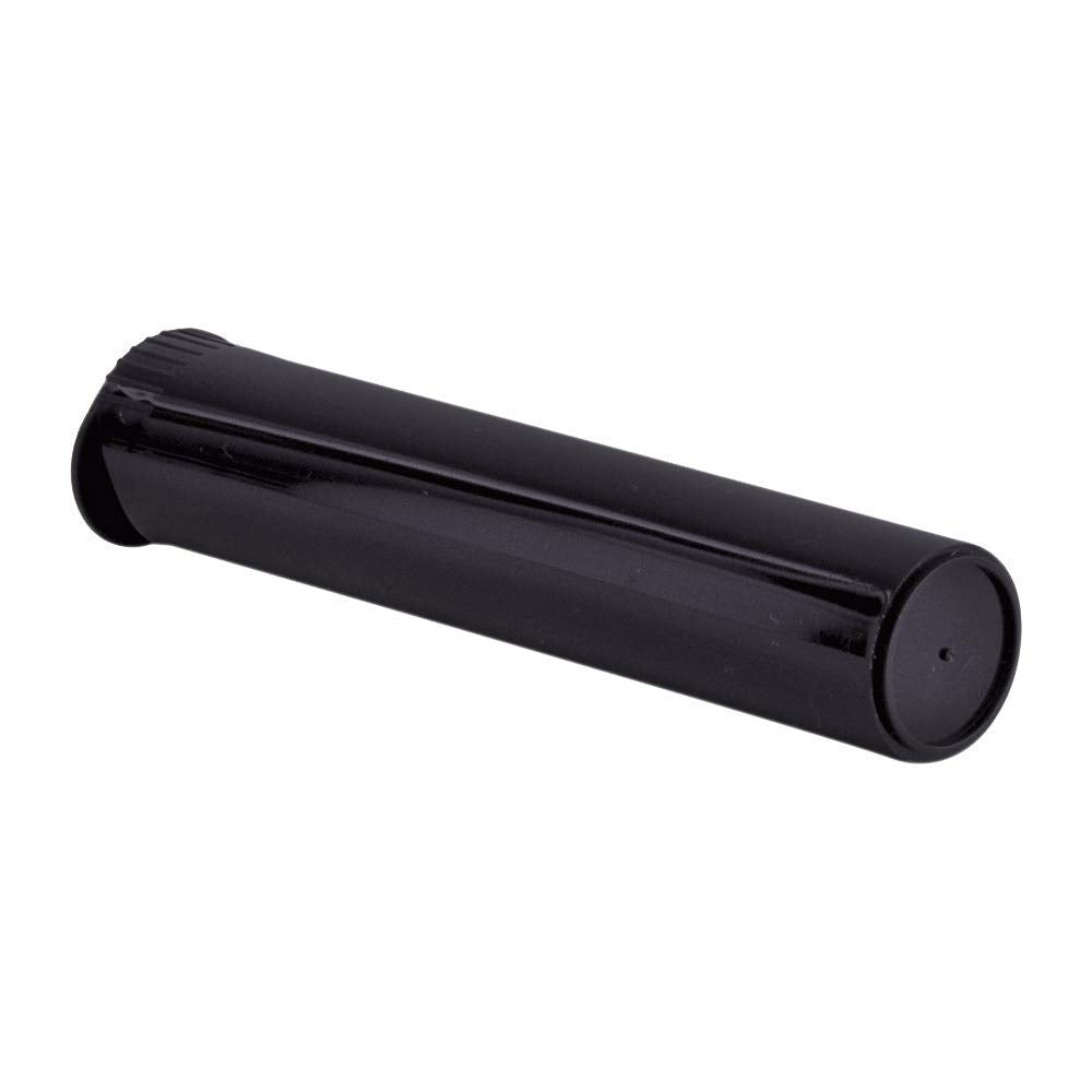 W Gallery 10 Black 98mm Open Cap Pop Top Tubes - Airtight Smell Proof Containers - Plastic Medical Grade Prescription Bottles fo