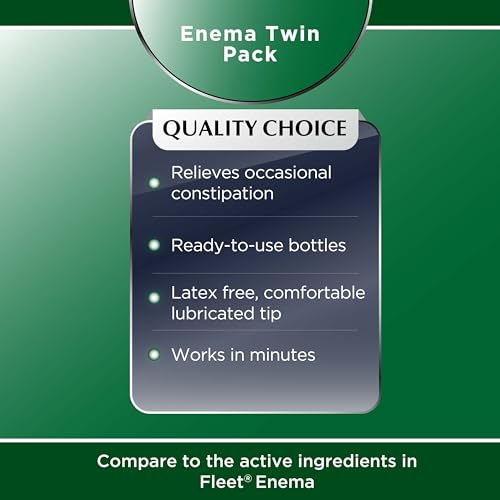 Quality Choice Enema Twin Pack, Relieves Occasional Constipation, Complete & Ready to Use, Sodium Phosphates Rectal Solution, La