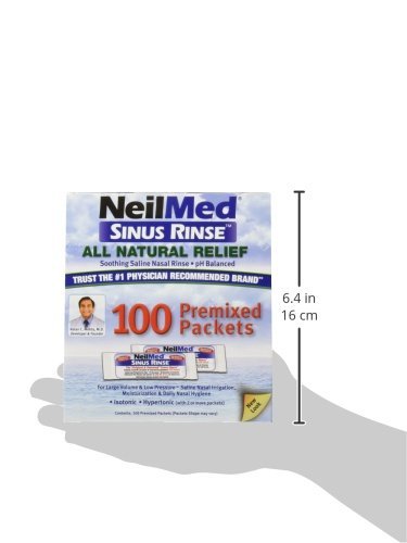 NeilMed Sinus Rinse 100 Salt Premixed Packets for Allergies & Sinus (Pack of 3)