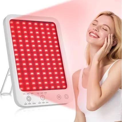 Portable Red Light Therapy Panel: Redlight Device 660nm & 850nm Combo Near Infrared LED Lamp for Face Body with Timer for Home &