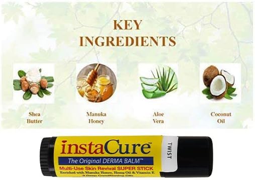 INSTACURE Original Derma Balm Jumbo-Sized Skin Repair Stick w/Manuka Honey. Eczema, Psoriasis Dry Skin Relief. Revive Knuckles C