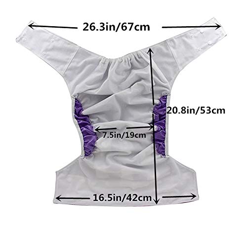 Sigzagor Teen Adult Cloth Diaper Nappy Reusable Washable for Disability Incontinence (Pink Heart)