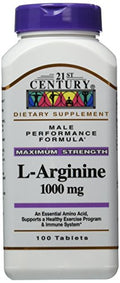 21st Century L-Arginine 1000 Mg Tablets, 100-Count (Pack of 3)