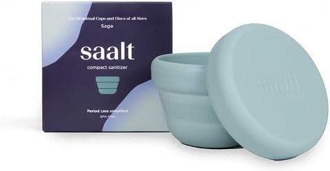 Saalt Compact Sanitizer - Easy Sanitization for Menstrual Cup Or Menstrual Disc - Microwavable - Reusable - Good for Camping, Do