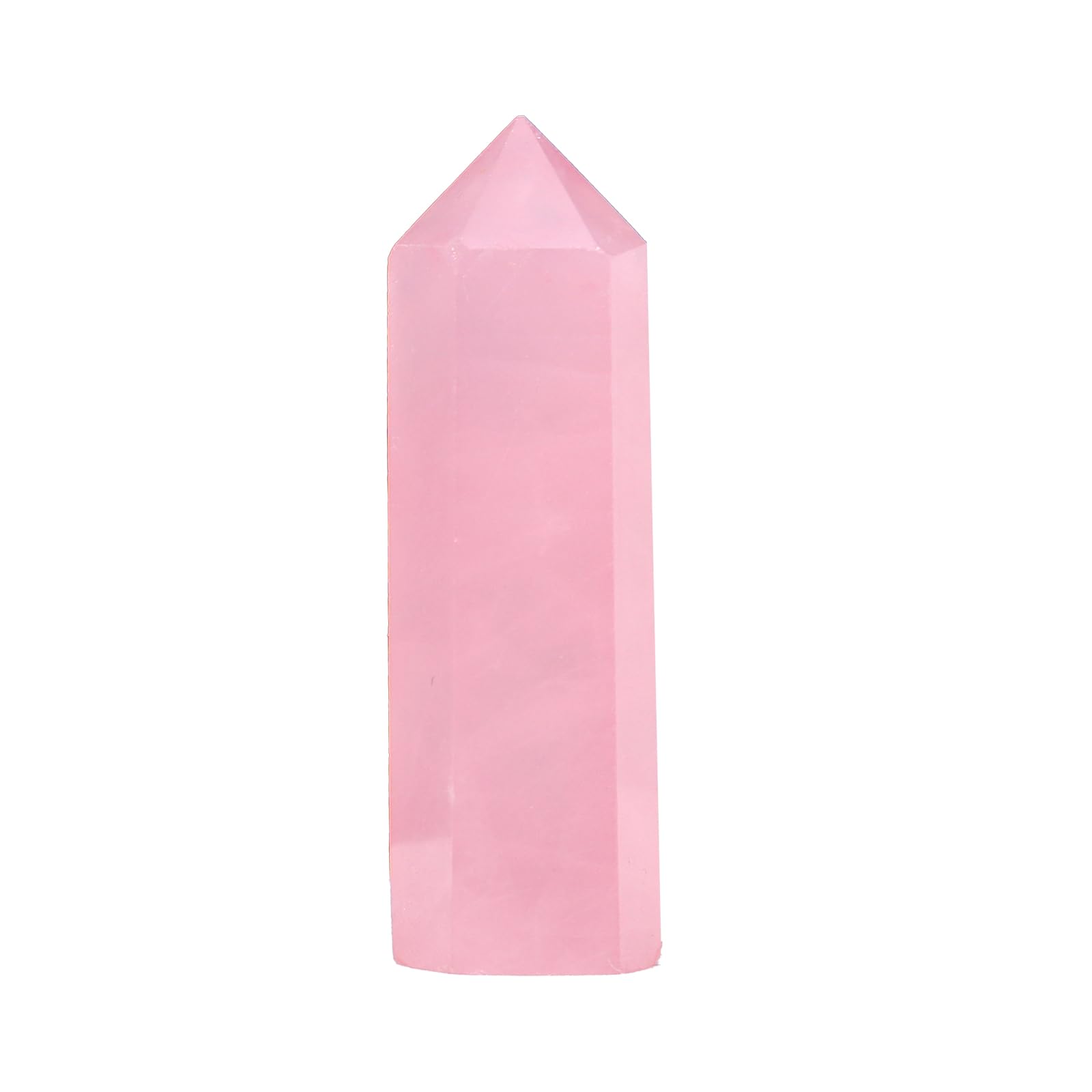 Runyangshi Natural Crystal Rose Quartz Healing Crystal Wands 2-2.4, 6 Faceted Prism Natural Crystal Wands Towers Reiki Chakra St