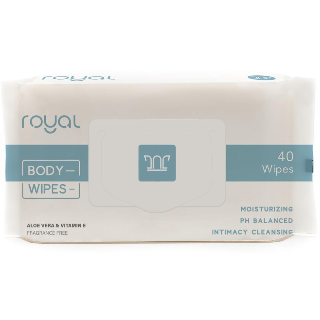 Royal Intimate Cleansing Feminine Wipes for Vaginal Hygiene, Personal Cleansing, Period Care, Sensitive Skin & Odor Removal - Un