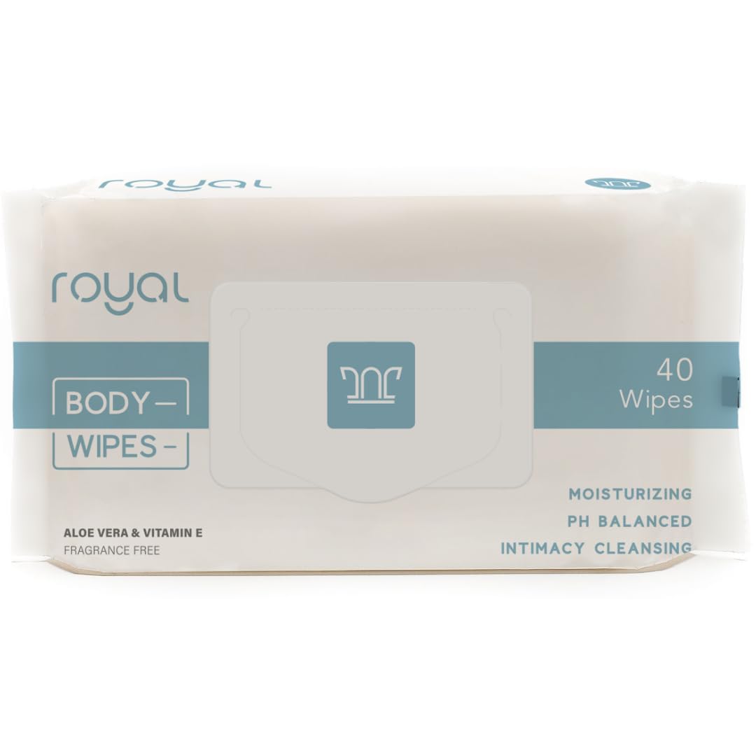 Royal Intimate Cleansing Feminine Wipes for Vaginal Hygiene, Personal Cleansing, Period Care, Sensitive Skin & Odor Removal - Un