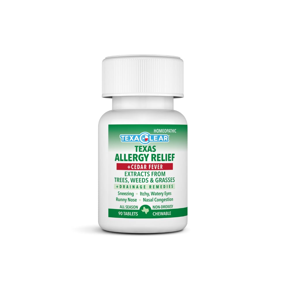 TexaClear Homeopathic All Season + Cedar Allergy Relief Tablets for Texas Allergies - Non-Drowsy, Safe and Effective Remedy - Ov