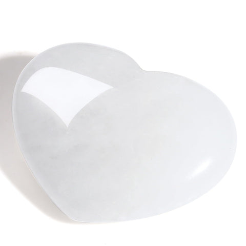MAIBAOTA 45 mm Clear Quartz Crystal Stones Heart Love Crystal Valentines Gifts for Herfriend Wife Palm Stone Reiki Crystal Gemst