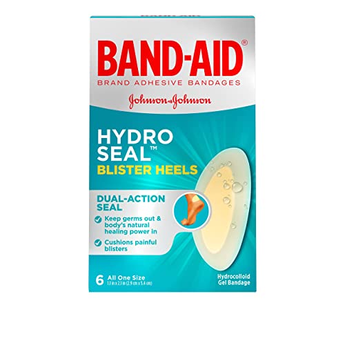 Band-Aid Brand Hydro Seal Adhesive Bandages for Heel Blisters, Waterproof Blister Pad and Hydrocolloid Gel Bandage, Sterile and 