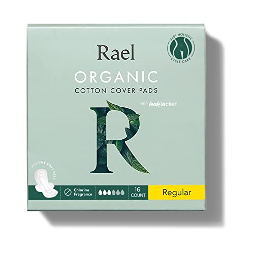 Rael, Organic Cotton Cover Pads, Regular, 14 Count