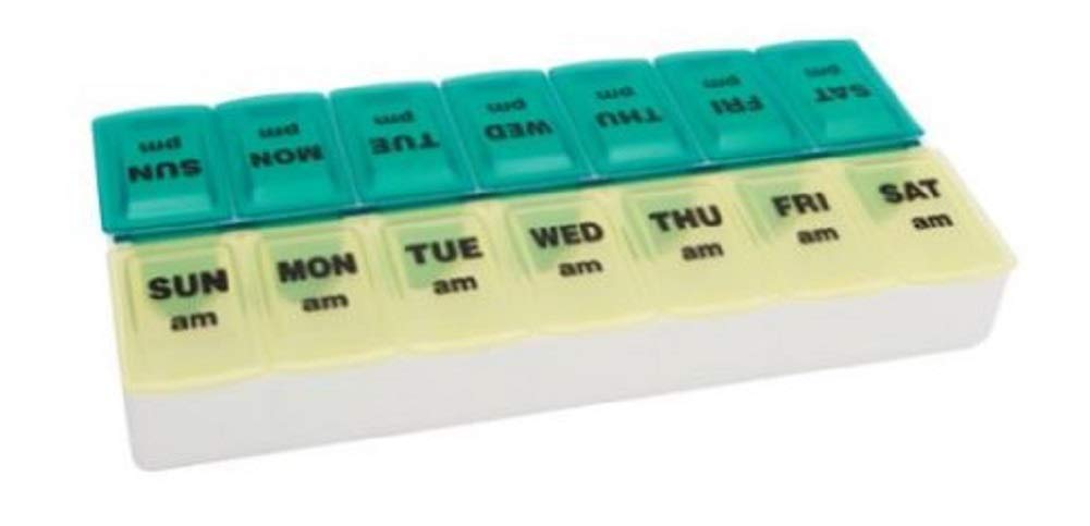 Apex Twice-A-Day Weekly Pill Organizer 1 ea (Color may vary) ( Pack of 6)