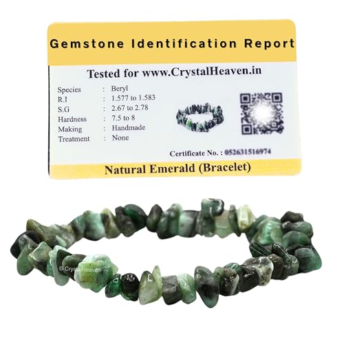 Certified Emerald Bracelet For Women Men With Healing Crystal And Reiki Stone  Beautiful Gemstone Beaded Bracelet For Balance,
