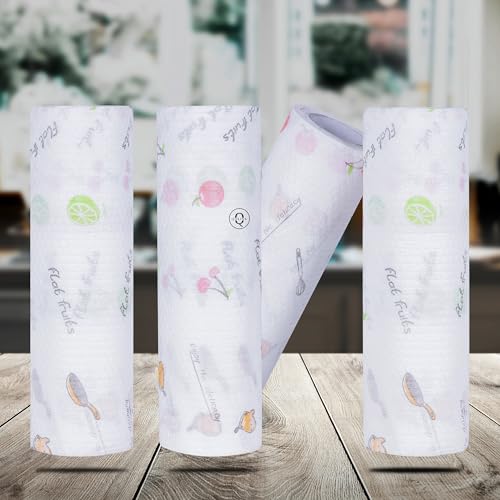 Qolixs Non Woven Reusable And Washable Kitchen Printed Tissue Roll NonStick Oil Absorbing Paper Roll Kitchen Special Paper Towe