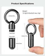 TISUR Keychain Pill Holder, Titanium Pill Case Small Pill Organizer Waterproof Pill Box, EDC Portable Pill Container Metal Tube