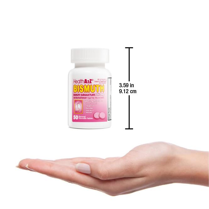 HealthA2Z Bismuth | Bismuth Subsalicylate 262mg | Multi-Symptom Relief | (50 Count (Pack of 1))