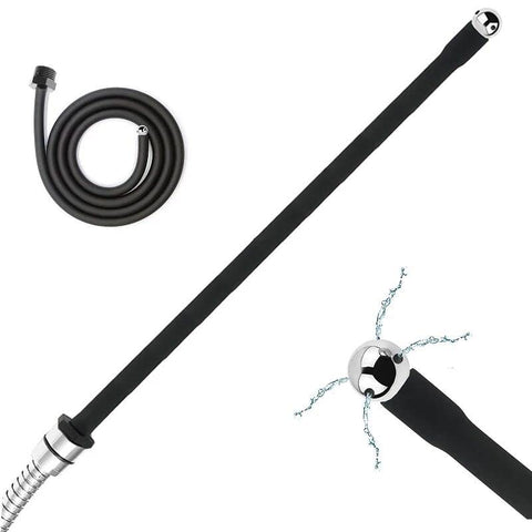Silicone Nozzle Enema ASilicone Nozzle Enema Attachment Reusable Douche Black Hose Nozzle (39.37 in)