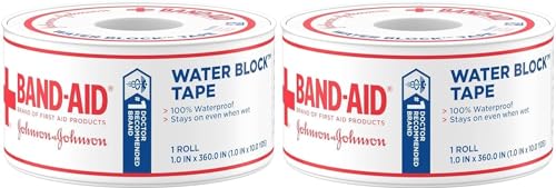 Band-Aid Heavy Duty Waterproof Tape 1 Inch x 10 Yards, Pack of 2