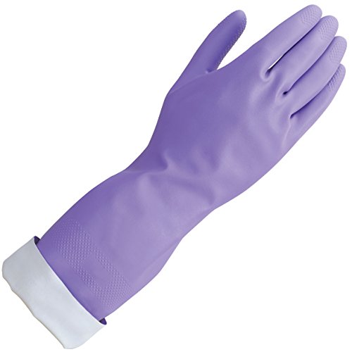 Mr Clean, Heat Resisting, Soft Cotton Flock Lining Loving Hands (M), Medium (Pack of 1), Purple