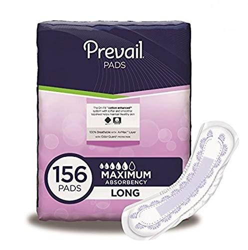 Prevail? Bladder Control Pads - Moderate to Heavy Incontinence Protection - Case/156 (Ultra Plus Absorbency (4.5 x 14))