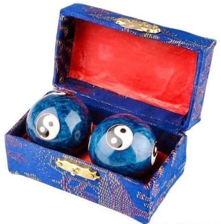 JapanBargain, Set of 2 Chinese Baoding Balls Hand Exercise Therapy Balls Stress Reliefe Balls, (Blue)