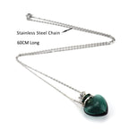 1PC 1PC Colorful Heart Vial Perfume Bottle Necklaces Stainless Steel Chain Make a Wish Aroma Essential Oil Diffuser Pendant neck