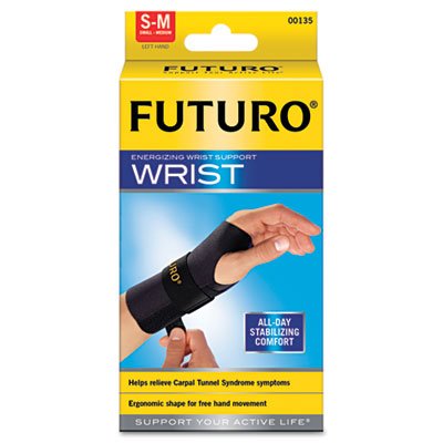 FUTURO? Energizing Wrist Support, S/M, Fits Left Wrists 5 1/2- 6 3/4, Black, 12/Carton