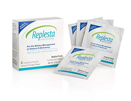 Replesta 50,000 IU Vitamin D3 Cholecalciferol, for Vitamin D Deficiency, Once-Weekly Chewable Wafer, Non-GMO, Natural Orange Fla
