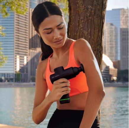 Hyperice Hypervolt Go 2 - Black - Featuring Quiet Glide Technology - Handheld Percussion Massage Gun - 3 Speeds, 2 Interchangeab