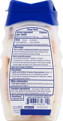 Tums Ultra 1000 Maximum Strength Tropical Fruit - 72 Chewable Tablets