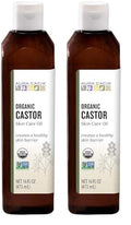 Aura Cacia Organic Castor Skin Care Oil | GC/MS Tested for Purity | 473ml (16 fl. oz.) (Pack of 2)