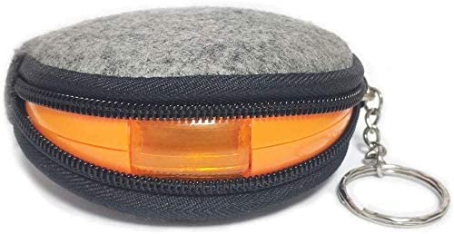 Pill Organizer Travel Pill Cases Weekly Cute Round Pill Box Purse Pill Container Portable Small Medicine Organizer (Orange+Bag)