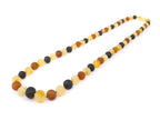 Baltic Amber Necklace for Adult - Natural Amber from Baltic Region, Genuine Amber (17.7 inch, RAW Multi)