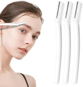 Spareque Face Eyebrow Razor Dermaplaning Tool Trimmer Precision Stainless Steel Multipurpose Hair Remover White Peach Fluff Hair