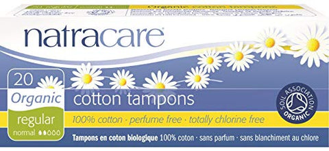 Natracare Organic 100% Cotton Tampons, Regular 20 ea (Pack of 8)