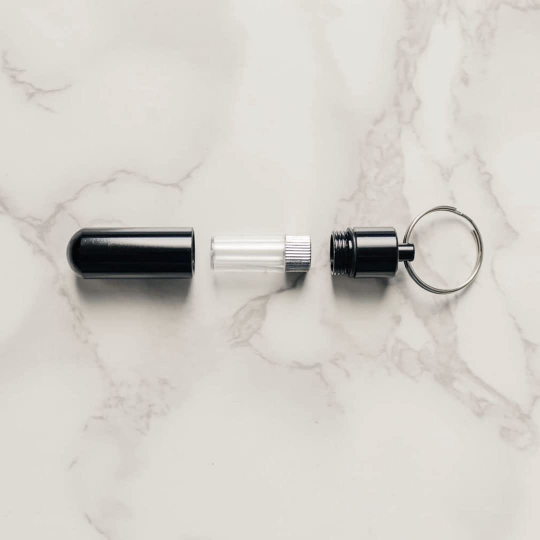 LDS Black Aluminum Oil Vial for Consecrated Olive Oil & Priesthood Holders of All Ages, Elders & Priests, Annointing, Blessing &