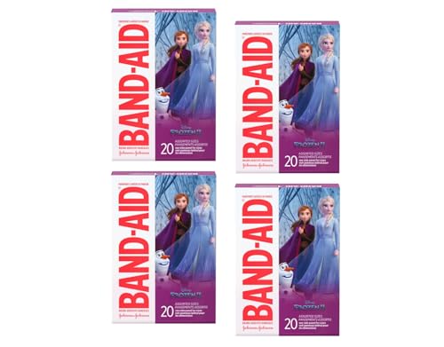 Band-Aid Adhesive Bandages Disneys Frozen II, Assorted Sizes, 20 ea (Pack of 4)