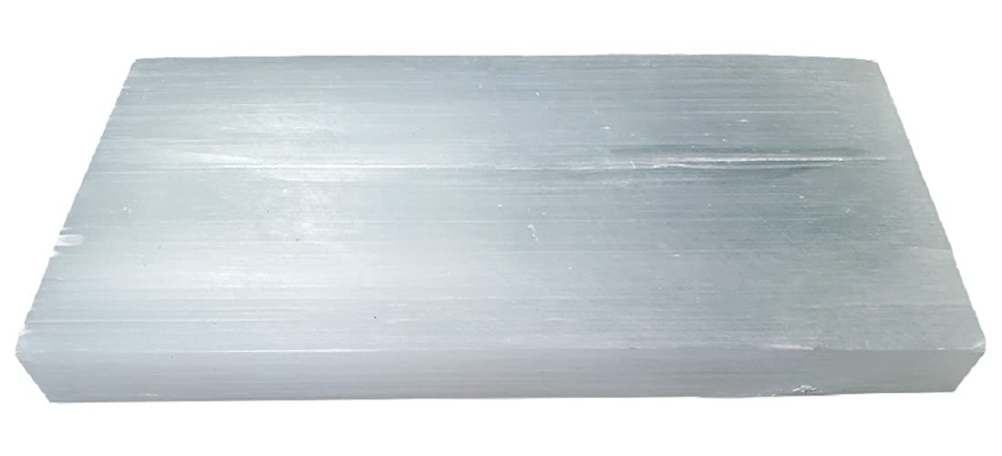 New Age Imports, Inc. ~ Premium Quality Selenite Charging Plate 8x4'' - Approx. 2 LBs. Great for Wicca, Reiki, Healing, Metaphys