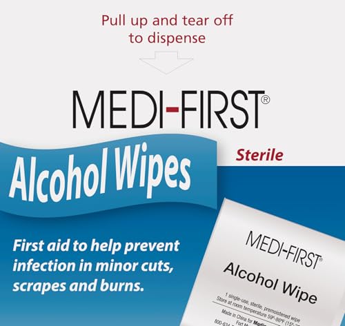 Medi-First 22150 Alcohol Skin Prep Pads, 50 Per Box
