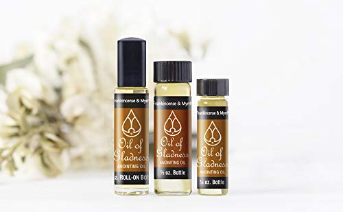 Oil of Gladness Frankincense and Myrrh Anointing Oil - Oil for Daily Prayer, Ceremonies, and Blessings 1/2 oz