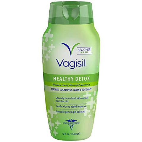 Vagisil Feminine Wash for Intimate Area Hygiene, Healthy Detox, All Over Body Wash for Women, Gynecologist Tested, Hypoallergeni