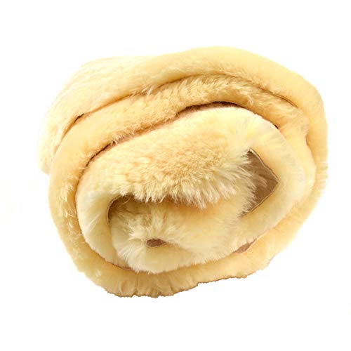 US Sheepskin Medical Sheepskin Rug - Fluffy Rugs for Preventing Bedsores (39.5-43.5 Inches x 24 Inches, Tan)