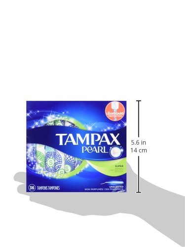 Tampax Pearl Super Unscnt Size 36ct Tampax Pearl Super Unscnted 36ct