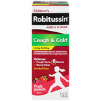 Robitussin Long-Acting Cough and Cold Medicine for Kids, Fruit Punch Flavor - 4 Fl Oz Bottle