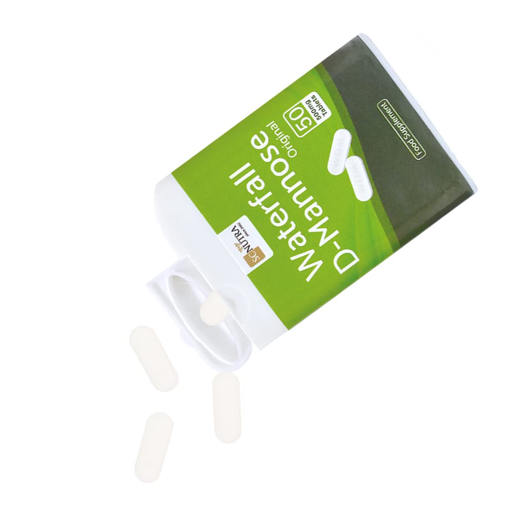 Waterfall D-Mannose Tablets 500mg (Capsule Sized) - 100% D-Mannose Naturally Sourced from Birch - Bladder Health | 100 x 500mg T