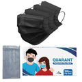 Quarant Meltblown  Dual Smms Fabric 4 Ply Anti Pollution Disposable Face Mask With Nose Clip And Reusable Travel Pouch (Black, 